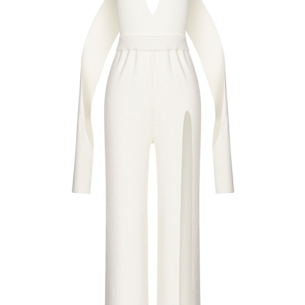 Korobeynikov Vicose Stylish Open Back Jumpsuit With High Slit